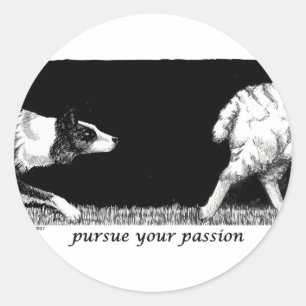 Pursue your passion Border Collie Classic Round Sticker