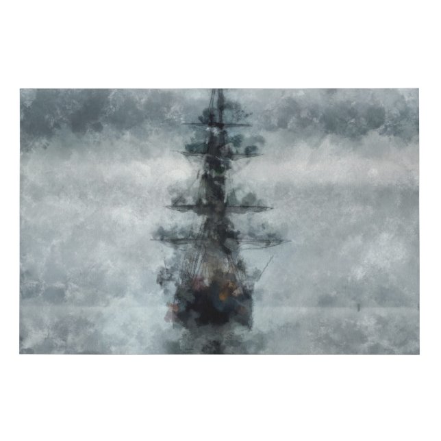 Pursuit of a pirate ship | Abstract Painting  Faux Canvas Print (Front)