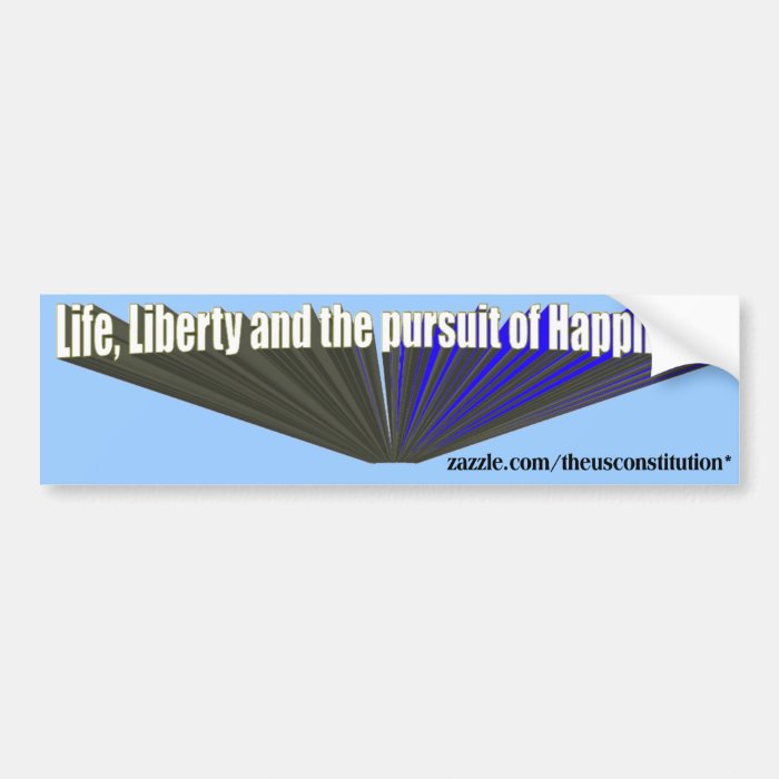 Pursuit of Happiness White Blue Bumper Sticker