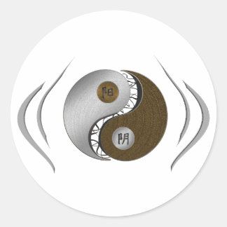 Push and Pull - Yin Yang Classic Round Sticker