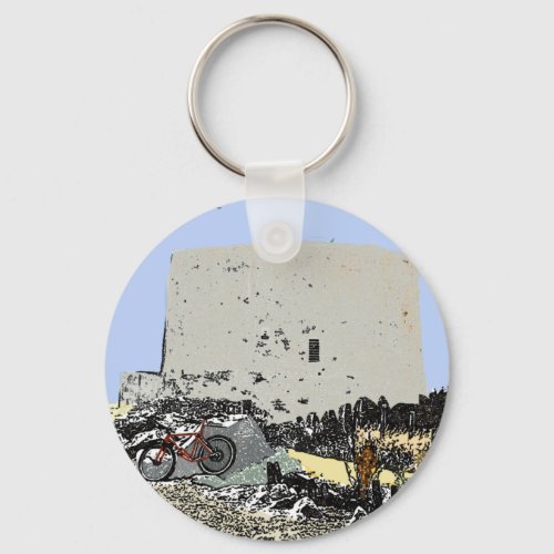 Push Bike and Martello Tower Hythe Kent   Keychain