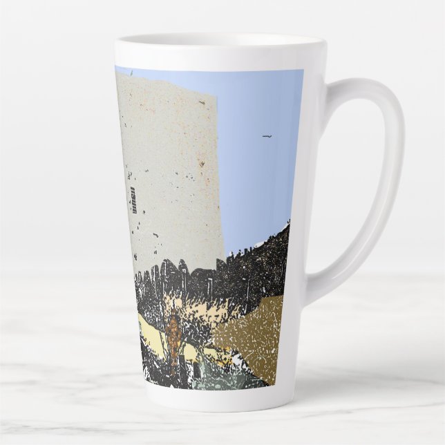Push Bike and Martello Tower Hythe Kent  Latte Mug (Right)
