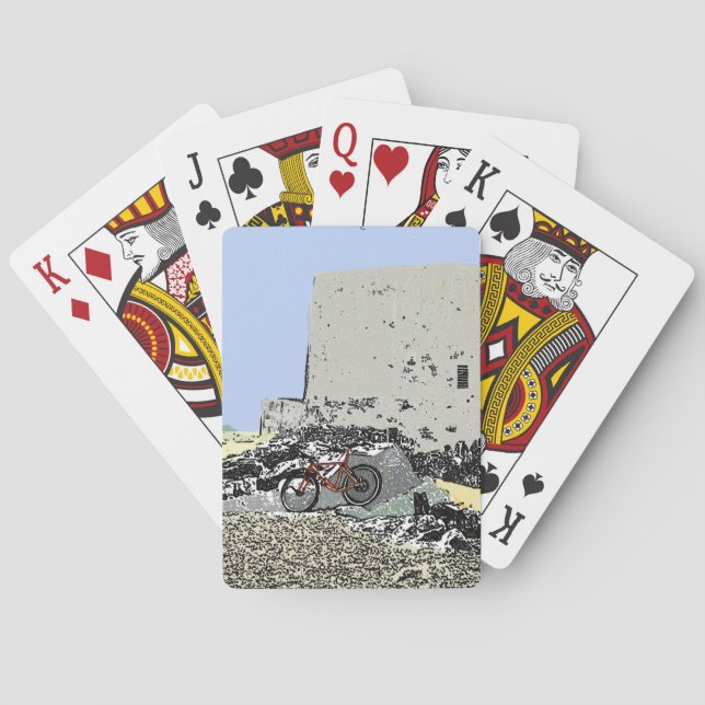 Push Bike and Martello Tower Hythe Kent  Playing C Poker Cards (Back)