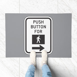 Push Button For Walk Pedestrian Crossing Sign Doormat