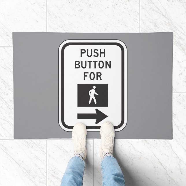Push Button For Walk Pedestrian Crossing Sign  Doormat (Creator Uploaded)