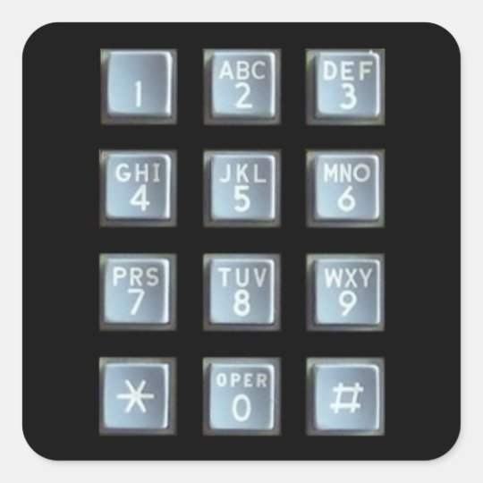 Push Button Keypad Square Sticker | Zazzle.com