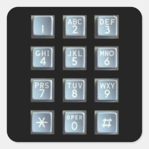 Push Button Keypad Square Sticker