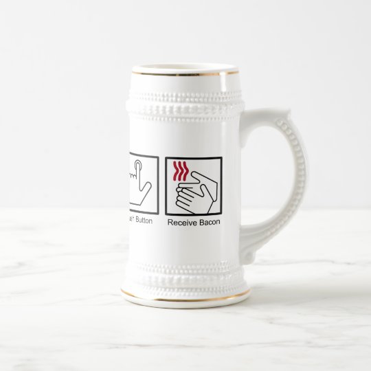 Push Button, Receive Bacon - Bacon Dispenser Beer Stein