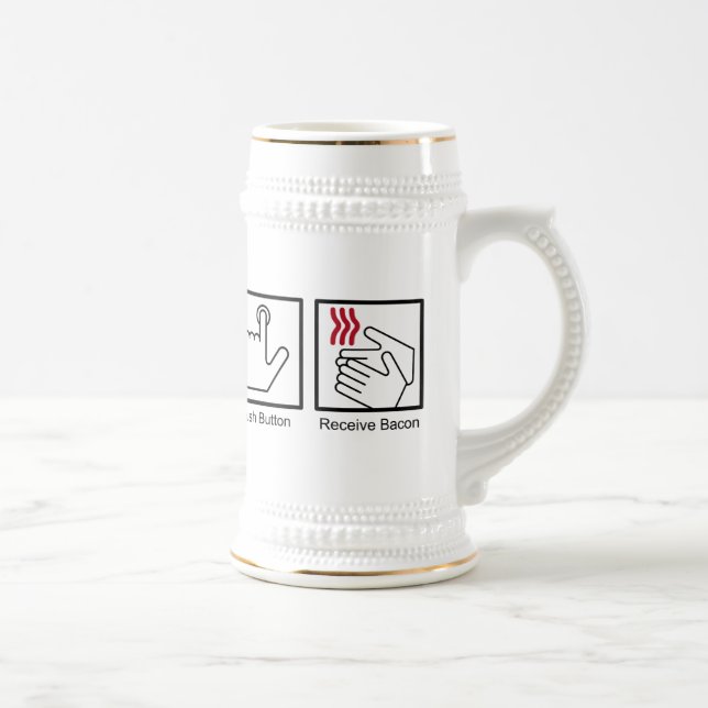 Push Button, Receive Bacon - Bacon Dispenser Beer Stein (Right)
