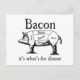 Push Button, Receive Bacon - Bacon Dispenser Postcard