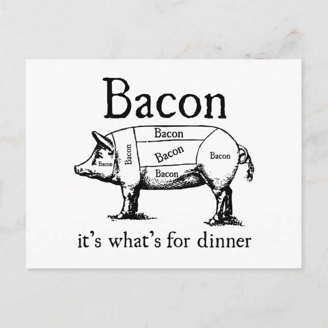 Push Button, Receive Bacon - Bacon Dispenser Postcard (Front)