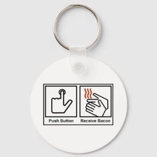 Push Button, Receive Bacon Keychain