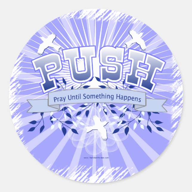 PUSH CLASSIC ROUND STICKER (Front)