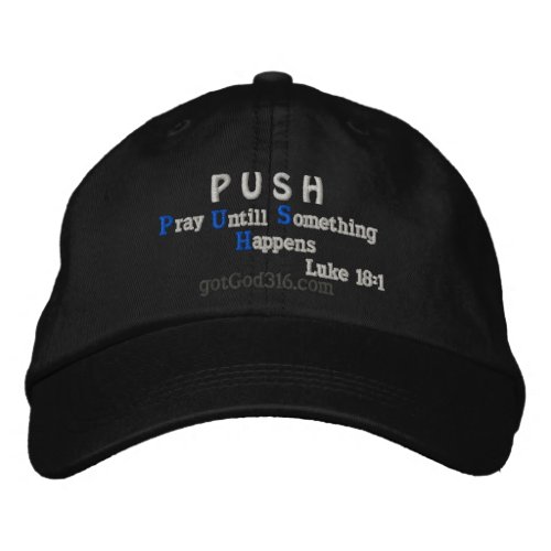 PUSH gotGod316com Embroidered Baseball Hat