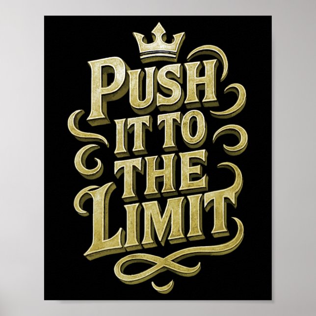 Push It To The Limit Workout Bodybuilding Training Poster (Front)