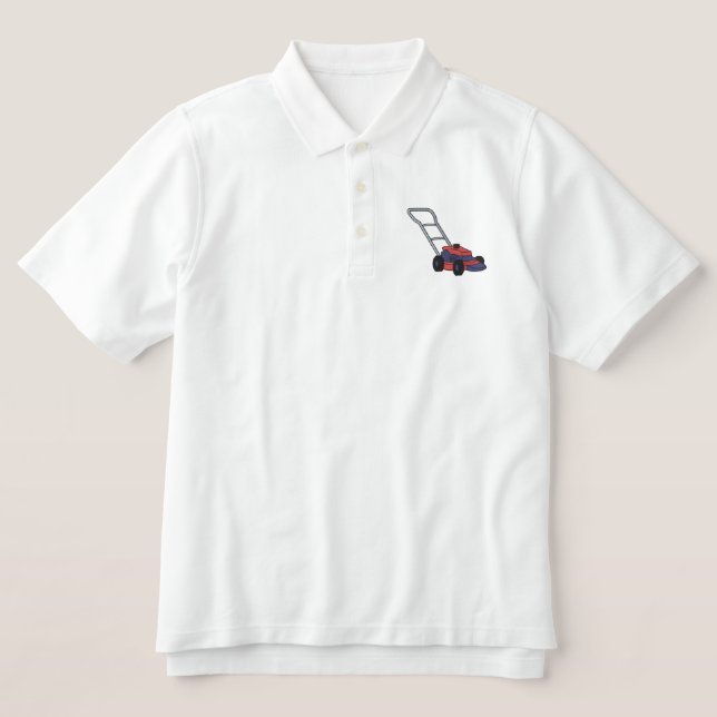 Push Mower Embroidered Polo Shirt (Design Front)