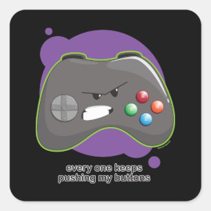 Push My Buttons Square Sticker