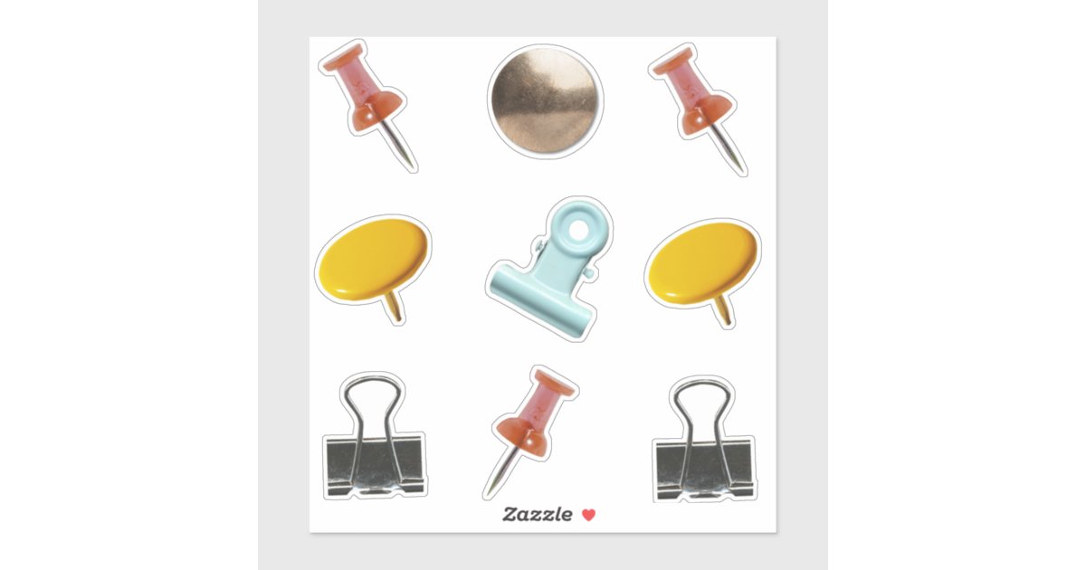 Push Pin Sticker Sheet | Zazzle