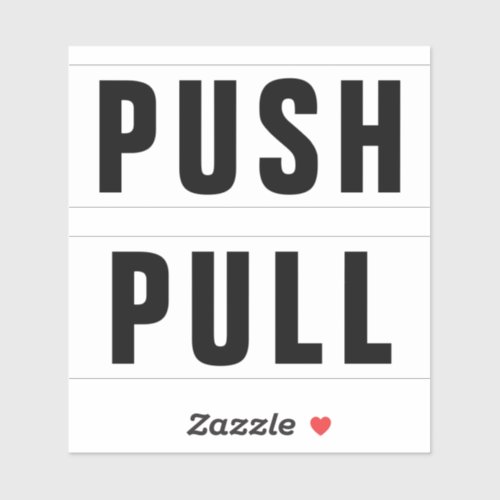 Push Pull Door Sticker