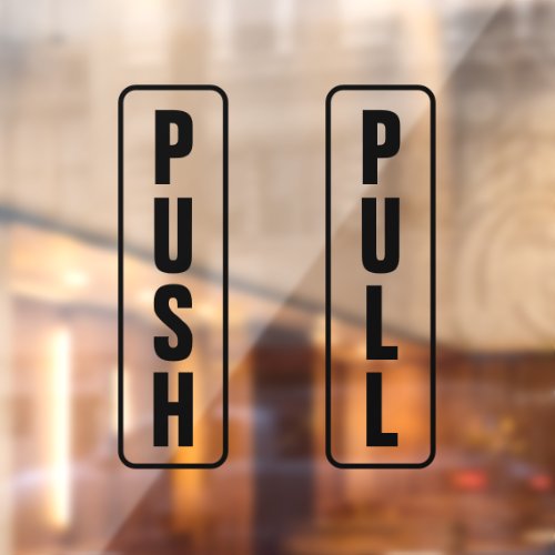 Push Pull Enter Exit Glass Door Sign Black