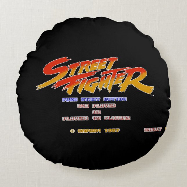 Push Start Round Pillow (Front)