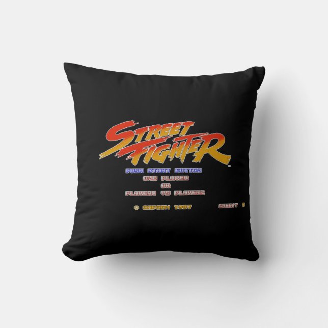 Push Start Throw Pillow (Front)