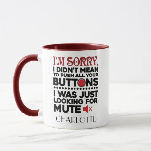 Push Your Buttons Mom Holiday Gag Mug