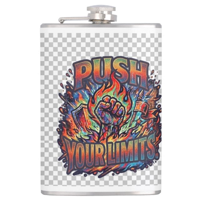 Push Your Limits.T-Shirt Flask (Front)