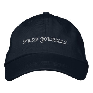 Push Yourself Adjustable-Hat Premium Navy Color Embroidered Baseball Cap