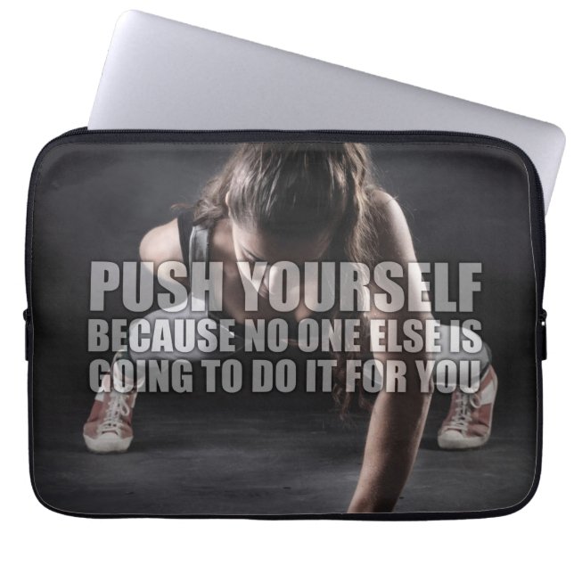 Push Yourself - Workout Motivational Laptop Sleeve (Front)