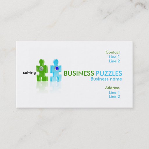 Customizable pushbutton, BUSINESS, PUZZLES, solving, Busines... Business Card