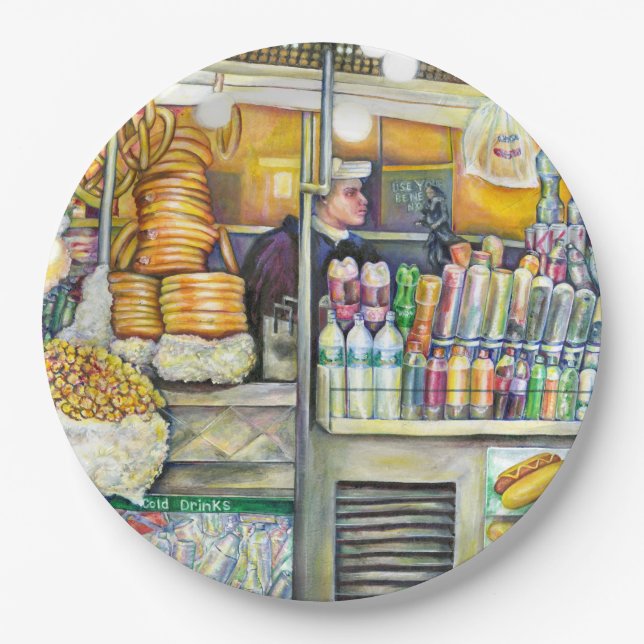 Pushcart Paradise Paper Plates (Front)