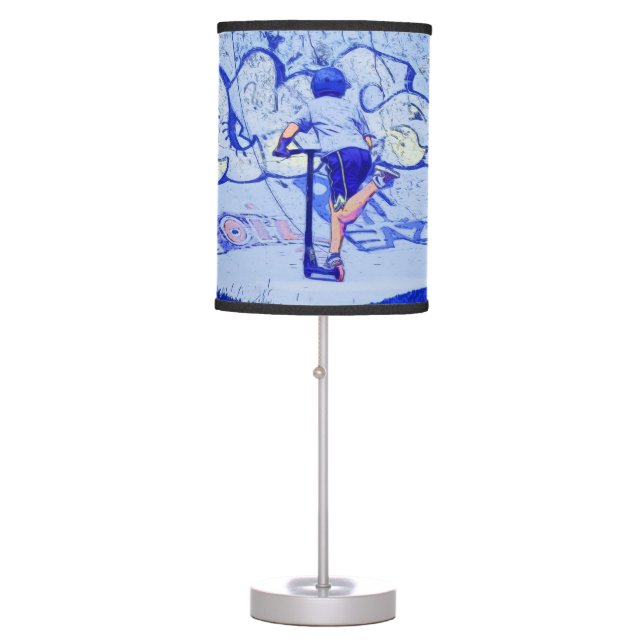 Pushin' It - Stunt Scooter Rider  Table Lamp (Front)