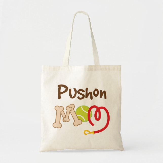 Pushon Dog Breed Mom Gift Tote Bag (Front)