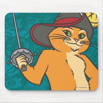 Puss Brandishes Sword Mouse Pad by pussinboots at Zazzle