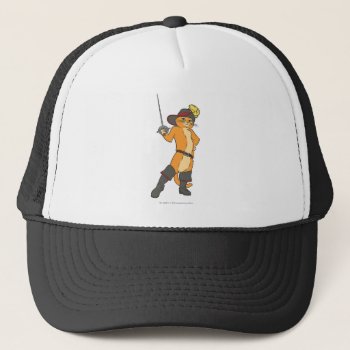 Puss Brandishes Sword Trucker Hat by pussinboots at Zazzle