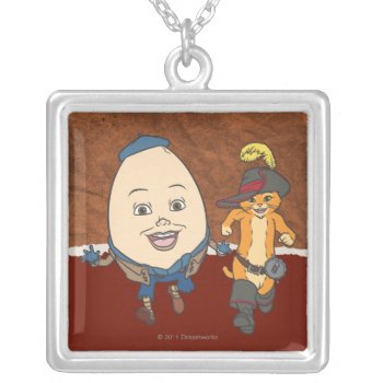 Puss & Humpty Run Silver Plated Necklace by pussinboots at Zazzle