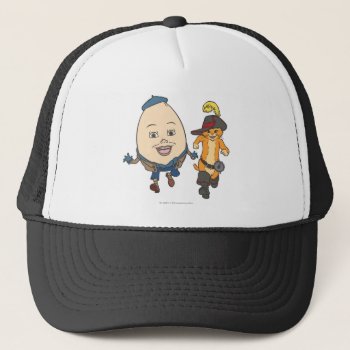 Puss & Humpty Run Trucker Hat by pussinboots at Zazzle
