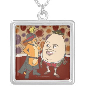 Puss & Humpty Silver Plated Necklace by pussinboots at Zazzle