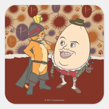 Puss & Humpty Square Sticker by pussinboots at Zazzle