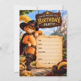 Puss in Boots Birthday Party Invitation | Any Age