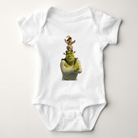 Puss In Boots, Donkey, And Shrek Baby Bodysuit