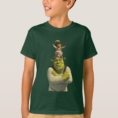 Puss In Boots, Donkey, And Shrek T-shirt
