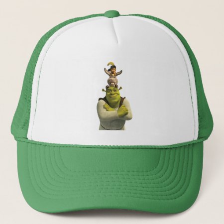 Puss In Boots, Donkey, And Shrek Trucker Hat