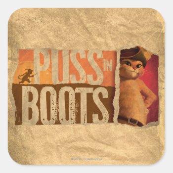 Puss In Boots Square Sticker by pussinboots at Zazzle