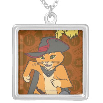 Puss Running Silver Plated Necklace by pussinboots at Zazzle