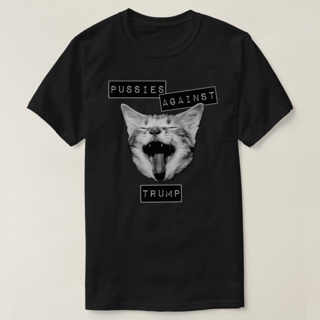 Pussies Against Trump Gray Fitted T-Shirt (Design Front)