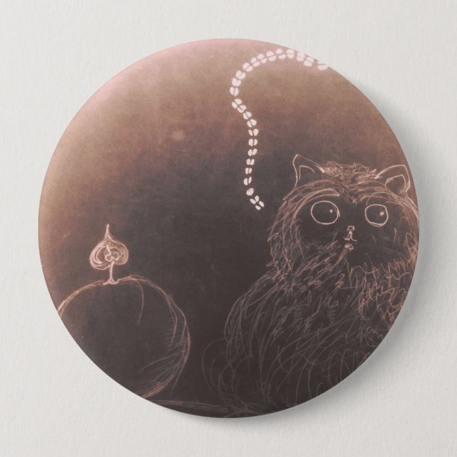 Pussy cat in glory lightning button (Front)