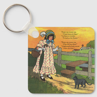 Pussy-cat Where have you been? Mother Goose Rhyme Keychain