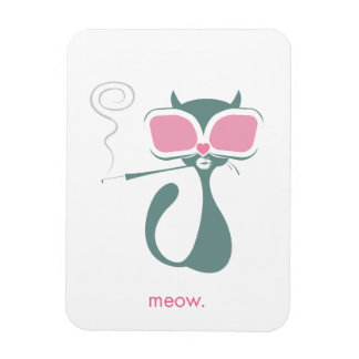Pussy Golightly Meow White Magnet